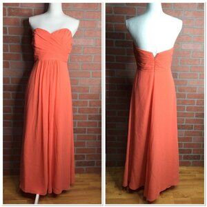B2 Jasmine Ruched Sweetheart Bridesmaid Dress Strapless A-Line Full Length SZ 6